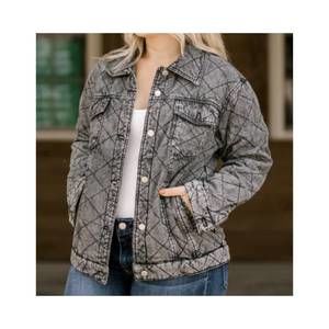 NEW ELAN oversize quilted panel jacket in black
